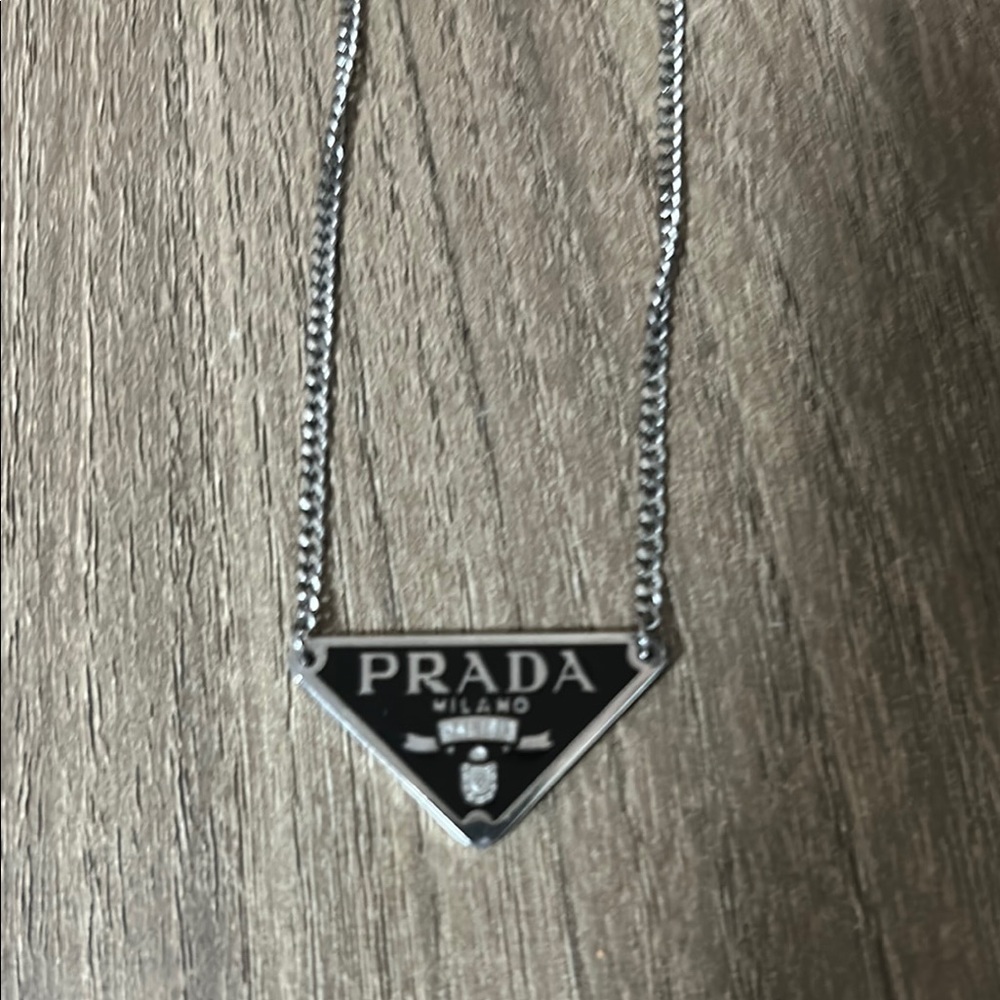 COPY - Prada Black and Silver Necklace